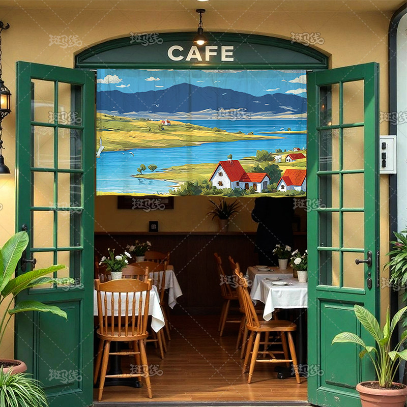 Commercial Window Printing - Cortina de puerta Noren VIKAMA con