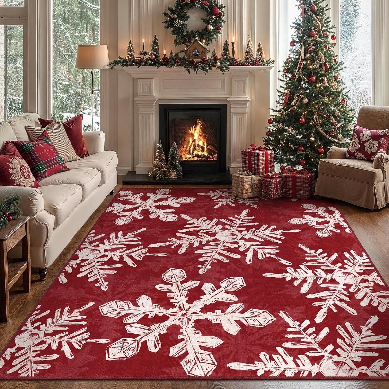 Printing On Commercial - Alfombra rectangular de estilo navideño, antideslizante,