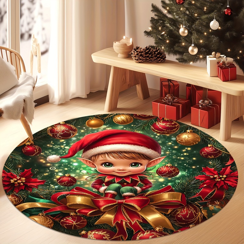 Alfombra Redonda Navideña con  - Commercial Window Printing reseña y precio
